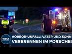 UNNA: Horror-Unfall auf der A44! Vater und Sohn verbrennen in Porsche - illegales Autorennen?