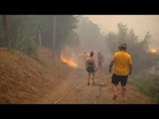 Images spectaculaires de l'incendie qui a déjà ravagé plus de 200 hectares en Galice