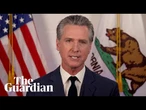Newsom says 'democracy is under assault' in speech strongly criticising Trump