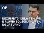 Pesquisa NexusBTG mostra Lula com 49% e Flávio Bolsonaro com 43%