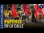300 docentes bloquean el acceso a la Casa Batlló de Barcelona tras la huelga de Eduación