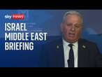 Watch live: Israel government briefing on Middle East wars