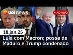 Lula conversa com Macron sobre Meta; Trump condenado; posse de Maduro e+ notícias | UOL News ao vivo