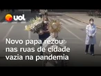 Vídeo mostra papa Leão 14 rezando nas ruas de cidade peruana vazia durante a pandemia; veja