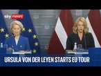 Ursula von der Leyen and Latvian Prime Minister Evika Silina hold joint news conference