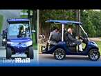 Putin drives India's Narenda Modi in a golf cart during state visit to Russia