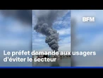 À Bobigny, un incendie provoque un impressionnant panache de fumée noire