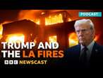 Who does Donald Trump blame for the LA fires? | BBC Newscast