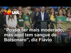 Flávio em convenção do PL: 'Posso ser mais moderado, mas aqui tem sangue de Bolsonaro'