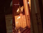 Dramatic moment Russian drone slams into Kyiv residential building