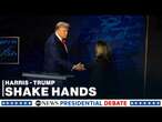 Harris, Trump shake hands after intro