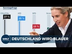 ÜBERRASCHENDE UMFRAGE: AfD-Höhenflug gestoppt? Union wieder leicht vorn ‒ SPD stürzt ins Bodenlose
