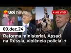 Lula prepara reforma ministerial; Bashar al-Assad na Rússia, polêmica com janela do avião | UOL News