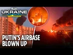 Russian bomber base ON FIRE after wave of Ukrainian long-range drones attacks