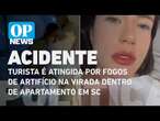 Turista é atingida por fogos de artifício na virada dentro de apartamento em SC | O POVO News