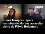 Nunes Marques repete manobra de Moraes ao aceitar pleito de Flávio Bolsonaro