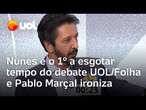 Nunes esgota tempo do debate UOL/Folha antes de adversários e Pablo Marçal ironiza: 'Foi o pior'