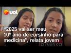 Jovem viraliza após contar que está há quase 10 anos fazendo cursinho para passar em medicina; vídeo