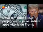 Trump eleito: Dólar tem forte alta, e projeções de juros sobem após vitória do republicano