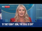 White House press secretary Karoline Leavitt faces questions from