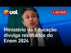 Enem 2024: Ministro da Educação fala ao vivo sobre o resultado da prova e site do Inep; assista