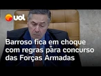 Barroso se surpreende com regras para concurso das Forças Armadas: 'Ahn?! É isso mesmo?'