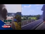 Brescia, la caduta dell'ultraleggero sul raccordo tra A4 e A21