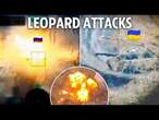 Lone Ukrainian Leopard tank takes on Russian armoured convoy - and causes absolute carnage