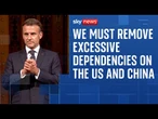Britain, France and Europe need to become less reliant on US and China, says President Macron