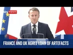 Emmanuel Macron and Sir Keir Starmer speak at British Museum
