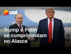 Trump e Putin se cumprimentam em base militar no Alasca; líderes irão discutir paz na Ucrânia