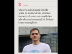 Davide Voria muore in un incidente in moto a Lecco