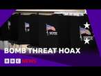 US election: Fake bomb threats in swing states linked to Russian source | BBC News