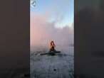 The surreal moment a Ukrainian woman takes down an incoming Russian MISSILE with rocket