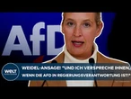 DEUTSCHLAND: Weidel-Ansage! "Und ich verspreche Ihnen, wenn die AfD in Regierungsverantwortung ist!"