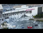 Aerial footage shows collapsed buildings after 7.1 magnitude Japan earthquake
