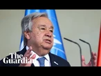 UN secretary general Antonio Guterres speaks on sidelines of Arab summit in Iraq – watch live
