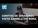 Comitiva de senadores, com Flávio e Damares, visita Zambelli em Roma | O POVO NEWS