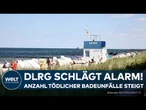 DLRG WARNT: Immer mehr Badeunfälle – Eigene Schwimm-Fähigkeiten werden wohl überschätzt