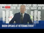 Biden speaks at Veterans Memorial Park - his first public event since cancer announcement