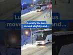 Bus narrowly misses train collision