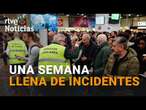 NUEVA JORNADA de INCIDENCIAS y RETRASOS para los USUARIOS de TRENES en CATALUÑA | RTVE Noticias