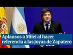 Milei arranca los aplausos del público al hacer referencia a las joyas de Zapatero