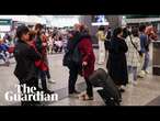 Displaced people arrive in airports across Europe as unrest in Lebanon continues