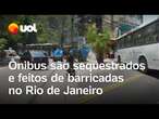 Ônibus são sequestrados e são feitos de barricadas em Itanhangá, no Rio; veja vídeos