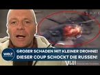 PUTINS KRIEG: Spektakulärer Coup! Ukrainer schießen Russen-Hubschrauber mit billiger Drohne ab!