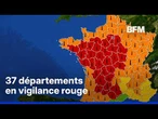 Météo-France annonce que 37 départements seront en vigilance rouge ce dimanche