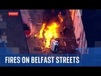Disorder in Belfast as cars and buses burn following knife attack