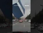 Powerful winds RIP steel roof onto vehicles in China #foxnews #news #shorts #china #weather