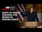 Equipe de Kamala concorda com regras do próximo debate | CNN 360º